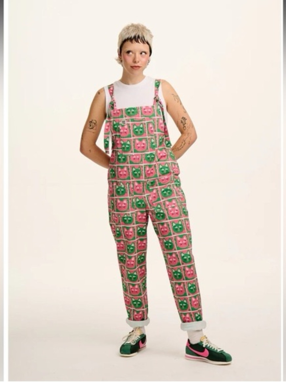 Lucy and yak limited edition cat print dungarees